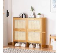 Générique Meuble à Chaussures Entrée, 50/70/100 CM Rangement Chaussure 12-18 Paires avec 2-6 Tiroirs Abattants et Cloisons Réglables, Armoire à Chaussures(Natural,2 Drawer(50cm/5.9in))