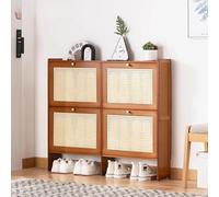Générique Meuble à Chaussures Entrée, 50/70/100 CM Rangement Chaussure 12-18 Paires avec 2-6 Tiroirs Abattants et Cloisons Réglables, Armoire à Chaussures(Natural,6 Drawer(100cm/39.4in))
