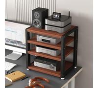 Générique Meuble Audio en Acajou - Support multimédia AV avec étagères de Rangement pour Salon, Jeux vidéo, Enregistrement - Support stéréo Portable, 40 x 35 x 48 cm, élégant et Durable