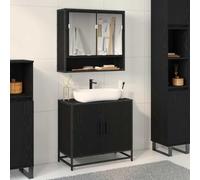 Générique Meuble de Lavabo de Salle de Bain Chêne Noir 65 x 33 x 60 cm,Meubles,Ensembles de Meubles,Ensembles de mobilier pour salles de Bains,Noir,16.3 KG,883616
