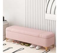 Générique Meuble de Rangement à Chaussures, Armoire d'entrée étroite, Buffet Haut en rotin, Banc de Rangement rembourré et Moelleux pour Salon et Chambre, Assise rembourrée élégante avec Pieds dorés,