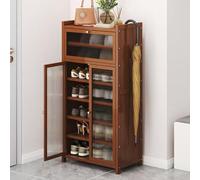 Générique Meuble de Rangement à Chaussures Armoire D'entrée étroite Buffet Haut en Rotin étagère à Chaussures en Bambou Grand Meuble à Chaussures Autoportant pour Entrée Couloir,A