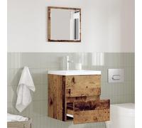 Générique Meuble de Rangement Salle de Bain Bois usé MDF avec placage en Bois,Meubles,Ensembles de Meubles,Ensembles de mobilier pour salles de Bains,Marron,14.6 KG,875700