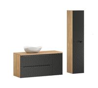 Générique Meuble de Salle de Bain 120 cm avec Plan de Travail, Vasque Cloud et Armoire Haute - Élégance et Fonctionnalité