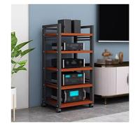 Générique Meuble Multimédia 4/5 Niveaux,Meuble pour Composants Audio Et Vidéo,Armoire AV Moderne,Étagère De Rangement Stéréo,Robuste pour Platine Vinyle,Salon,Bureau Et Espace Gaming(Red,5 Tier)