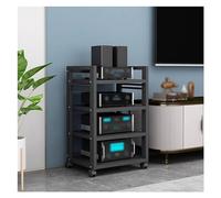 Générique Meuble Multimédia 4/5 Niveaux,Meuble pour Composants Audio Et Vidéo,Armoire AV Moderne,Étagère De Rangement Stéréo,Robuste pour Platine Vinyle,Salon,Bureau Et Espace Gaming(Noir,4 Tier)