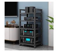 Générique Meuble Multimédia 4/5 Niveaux,Meuble pour Composants Audio Et Vidéo,Armoire AV Moderne,Étagère De Rangement Stéréo,Robuste pour Platine Vinyle,Salon,Bureau Et Espace Gaming(Noir,5 Tier)