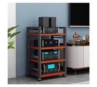 Générique Meuble Multimédia 4/5 Niveaux,Meuble pour Composants Audio Et Vidéo,Armoire AV Moderne,Étagère De Rangement Stéréo,Robuste pour Platine Vinyle,Salon,Bureau Et Espace Gaming(Red,4 Tier)