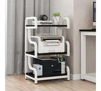 Générique Meuble multimédia à 3 Niveaux pour Audio et vidéo, Support AV sur Pied avec étagères, Rangement élégant pour DVD dans Le Salon, Jeux et Enregistrement (Noir)