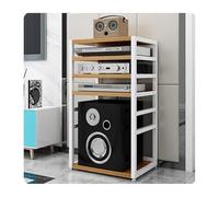 Générique Meuble multimédia audiovisuel à 5 Niveaux, étagères de Rangement Ouvertes pour Salon, Salle de Jeux et d'enregistrement - Bois de Pamplemousse, 55 x 40 x 96 cm - Meuble Home cinéma