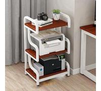 Générique Meuble multimédia en Noyer - Étagère Audio à 3 Niveaux pour Salon, Meuble stéréo et étagère d'exposition pour DVD, Rangement AV sur Pied pour équipements de Jeu et d'enregistrement.