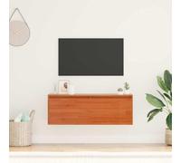 Générique Meuble Mural Marron Cire 100 x 30 x 35 cm Bois Massif en pin,Meubles,Étagères,Étagères murales & corniches-869861