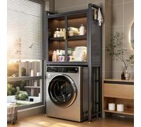 Générique Meuble Rangement Buanderie, Étagère Machine À Laver, avec Portes | Buanderie, Rangement Machine À Laver Avec Portes Et Étagères Réglables