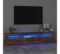 Générique Meuble TV avec lumières LED Chêne fumé 195x35x40 cm,Meubles, Meubles TV, Brun (Poids 41.27KG)