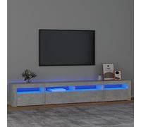 Générique Meuble TV avec lumières LED Gris béton 240x35x40 cm,Meubles,Meubles TV,Gris,50.4 KG,3152725