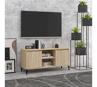 Générique Meuble TV avec Pieds en métal Chêne Sonoma 103,5x35x50 cm,Meubles, Meubles TV, Brun (Poids 21.1KG)