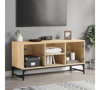 Générique Meuble TV avec Portes en Verre chêne Sonoma 102x37x50 cm,Meubles,Meubles TV,Brun,22.6 KG,836534