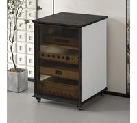 Générique Meuble TV Blanc, Support pour chaîne Hi-FI, Meuble Audio pour Platine Vinyle, Console d'angle, 81,5 cm, Solution de Rangement élégante pour Home cinéma