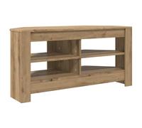 Générique Meuble TV d'angle 102 x 40,5 x 45 cm Chêne Artisanal | Design minimaliste, bois d'ingénierie, surface mate, étagères multiples, rangement multimédia, salon contemporain, montage à