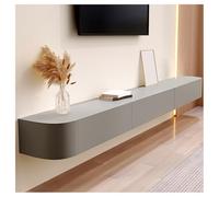 Générique Meuble TV en Bois, Étagère TV Flottante Blanc avec Rangement, TV Mural Armoire Meuble De TV Suspendu, Étagère TV pour Le Salon, Fixé Au Mur Centre De Console Multimédia(Grey,160x24x20cm)