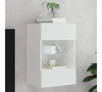 Générique Meuble TV Mural avec lumières LED Blanc 40x30x60,5 cm,Meubles,Meubles TV,Blanc,13.76 KG,837078