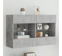 Générique Meuble TV Mural avec lumières LED Gris béton 98,5x30x60,5 cm,Meubles TV-837109