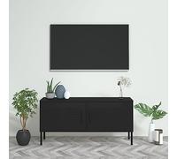 Générique Meuble TV Noir 105x35x50 cm Acier,Meubles, Meubles TV, Noir (Poids 15.8KG)