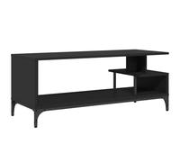 Générique Meuble TV Noir Bois d'ingénierie et Acier Enduit de Poudre,Meubles, Meubles TV, Noir (Poids 15.62KG)
