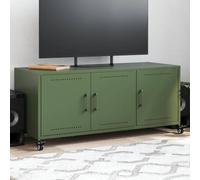 Générique Meuble TV Vert Olive 100,5x39x43,5 cm Acier,Meubles,Meubles TV,Vert,15.47 KG,846648