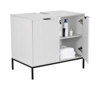 Générique Meuble Vasque 70 x 63 x 45 cm avec 2 Portes, Meuble de Salle de Bain indépendant pour Ranger Accessoires et Produits de Toilette - Blanc