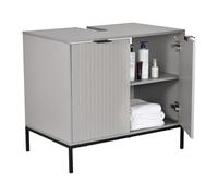 Générique Meuble Vasque 70 x 63 x 45 cm avec 2 Portes, Meuble de Salle de Bain indépendant pour Ranger Accessoires et Produits de Toilette - Gris