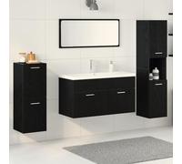 Générique Meubles de Salle de Bain 5 pièces Chêne Noir Bois d'ingénierie,Ensembles de mobilier pour salles de Bains,74.15KG-3334419