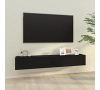 Générique Meubles TV muraux 2 pcs Noir 100x30x30 cm Bois d'ingénierie,Meubles TV-804545