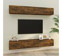 Générique Meubles TV muraux 4 pcs chêne fumé 100x30x30 cm,Meubles,Meubles TV,Brun,63 KG,3114195