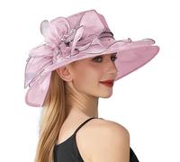 Générique Mexicain Sombrero Adulte Chapeau de Soleil de Couleur Unie pour Femmes, Grande Nuance de Fleurs, Dame Anglaise, tempérament élégant Ski Ski (Purple, One Size)