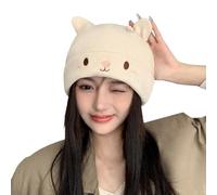 Générique Mexicain Sombrero Adulte Cute Cat Ear Knit Cable Rib Hat Cap Beanie Soft Cold Cozy Autumn Winter Women Beanie Cap for Outdoor Feutre Homme Hiver (White, One Size)