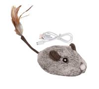 Générique Mice Toys for Indoor Cats Automatic Moving Mice Toy with Feather Tail USB Rechargeable Smart Sensing Moving Cat Toys Squeaky Interactive Cat Toys for All Breeds of Cats for Play and Fun