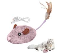 Générique Mice Toys for Indoor Cats Automatic Moving Mice Toy with Feather Tail USB Rechargeable Smart Sensing Moving Cat Toys Squeaky Interactive Cat Toys for All Breeds of Cats for Play and Fun