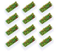 Générique Micro-Accessoire Décoratif Blanc en Plastique pour Mini Maison et Bureau, Parterre de Fleurs Artificielles, Design Mini, Lot de 12 Pièces