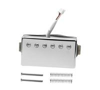 Générique Micro Électrique Guitare Humbucker Alnico 2 Bobinage Double Couvercle Laiton Montage Simple Son Vintage Stable Convient Rénovation Pratique Enregistre, Argent 8k