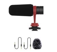 Générique Microphone à condensateur pour caméra Professionnelle, avec Port de 3.5mm, Anti-Choc, éponge, Pare-Brise en Fourrure, Enregistrement, Enregistrement en extérieur