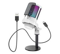 Générique Microphone de Diffusion USB End avec Configuration LED Personnalisable, Fonctionne avec Les Ordinateurs et Les Consoles de Jeux, USB à Suppression de Bruit