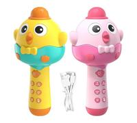 Générique Microphone Jouet pour - Stylish Lightweight Versatile Enceinte Portable 2 en, Sleek, 1 Forme de Poule, Jouets Musicaux Rechargeables avec | Multipurpose Outdoor Indoor Utility