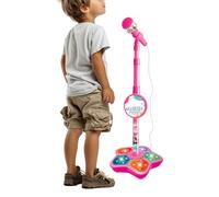 Générique Microphone pour Enfant avec Support, lumières LED, Haut-Parleur Portable, Microphone Jouet avec Support, Jouet Musical pour Effets sonores Amusants, pour Enfant