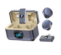 Générique Microphone sans Fil, filtrage du Bruit de Fond, 11.4x8.6x4,5 cm, Microphone de téléphone Portable, Haut-Parleur Audio Portable, Pick-up sonore Clair, pour Chanter, Filmer, vidéo en Direct