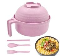 Générique Microwave Noodle Cooker, Portable Noodle Bowl, 8 Inches Pasta Cooker with Lid, Dishwasher Safe Cooking Bowl, Kitchen Accessories with Easy Use, Perfect for Quick Meals Instant Cooking