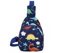 Générique Mignon dessin animé enfant gelée dinosaure motif poitrine fronde bébé à dos maternelle cartable enfants garçons filles Porte-clés Plateau Pour Hommes (Blue, One Size)