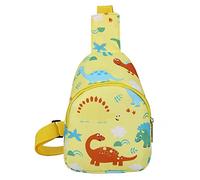 Générique Mignon dessin animé enfant gelée dinosaure motif poitrine fronde bébé à dos maternelle cartable enfants garçons filles Porte-clés Plateau Pour Hommes Porte-documents (Yellow, One Size)