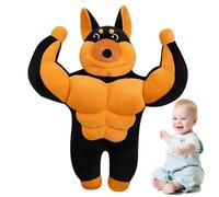 Générique Mignon Peluche- en peluchede Chien musclé, Jouet Animal Doux Portable, Adorable caricot animé Puppy Oreiller | Huggable Chien en pelucheà Collectionner, pour Le Salon du