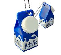 Générique Milk Carton Keychains - Small Funny Backpack Keychains - Small Box Keyrings with Secure Screw Caps, Cute Travel Pill Container for Pocket, Backpack Or Keys